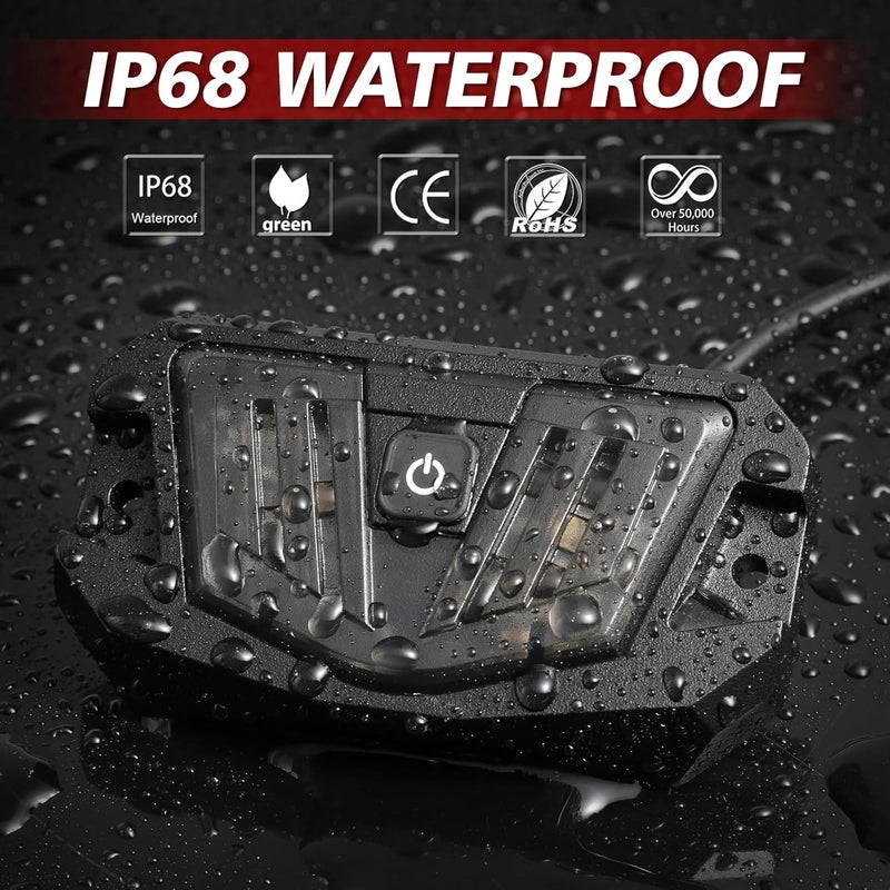 LTEODCHEW ضوء قبة V-Pro LED UTV RGBW، إضاءة داخلية للسيارة بجهد 12 فولت مع مفتاح تركيب قفص قضيب الدوران، أضواء سرير الشاحنة LED لـ UTV Polaris RZR Ranger Can-Am Kawasaki Pioneer Talon ATV Car SXS Truck - Image 5