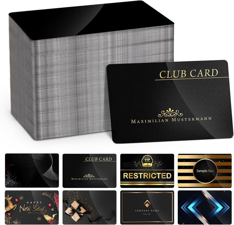 VZZNN 300 Pack Metal Business Cards Blanks Anodized Aluminum Blanks Name Card Laser Engraving Blanks for Laser Engraving DIY Cards Gift Cards VIP Cards Membership Cards Office Name Cards(Thickness 0.2 mm) - Image 1