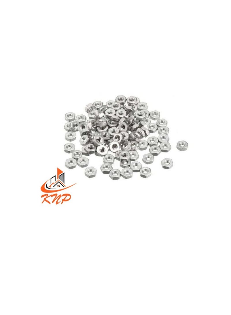 KNP KNP Steel Hexagon Nuts - Pack of 100 (M3) - Image 1