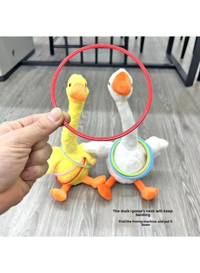 Ring Game Set Big Goose Set I Duck Don't Pour Duck Doll Shook His Head Goose Electric Ring Stall Toy Wholesale-Specifications:Big White Goose 10 Circles 10cm ]  - Image 1