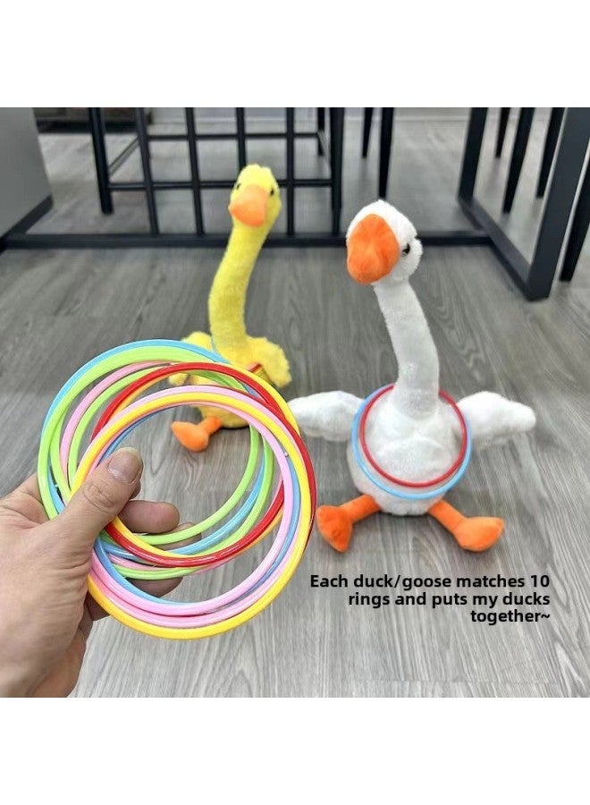 Ring Game Set Big Goose Set I Duck Don't Pour Duck Doll Shook His Head Goose Electric Ring Stall Toy Wholesale-Specifications:Big White Goose 10 Circles 10cm ]  - Image 3