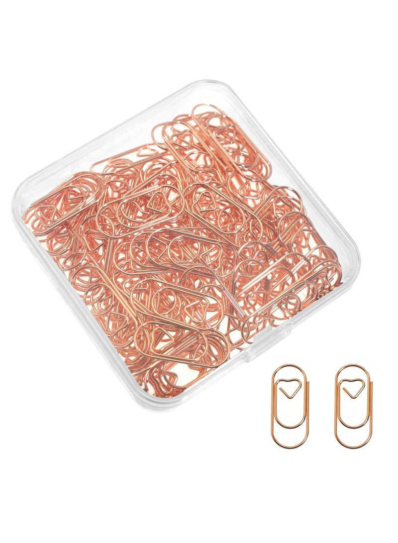 Generic 200 Pcs Small Heart Paper Clips, Rose Gold Paperclips, Cute Wedding Invitation Paper Clips  - Image 1