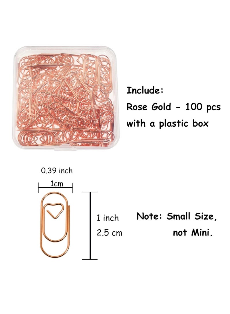 Generic 200 Pcs Small Heart Paper Clips, Rose Gold Paperclips, Cute Wedding Invitation Paper Clips  - Image 2