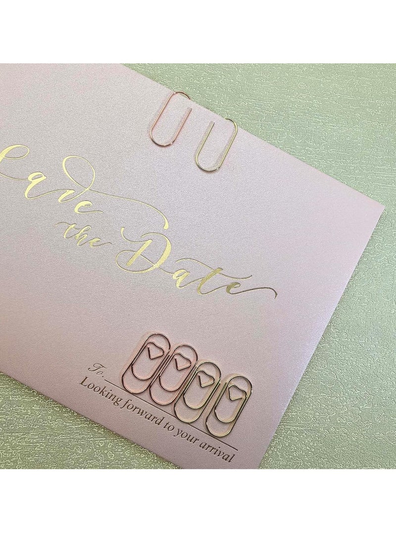 Generic 200 Pcs Small Heart Paper Clips, Rose Gold Paperclips, Cute Wedding Invitation Paper Clips  - Image 3