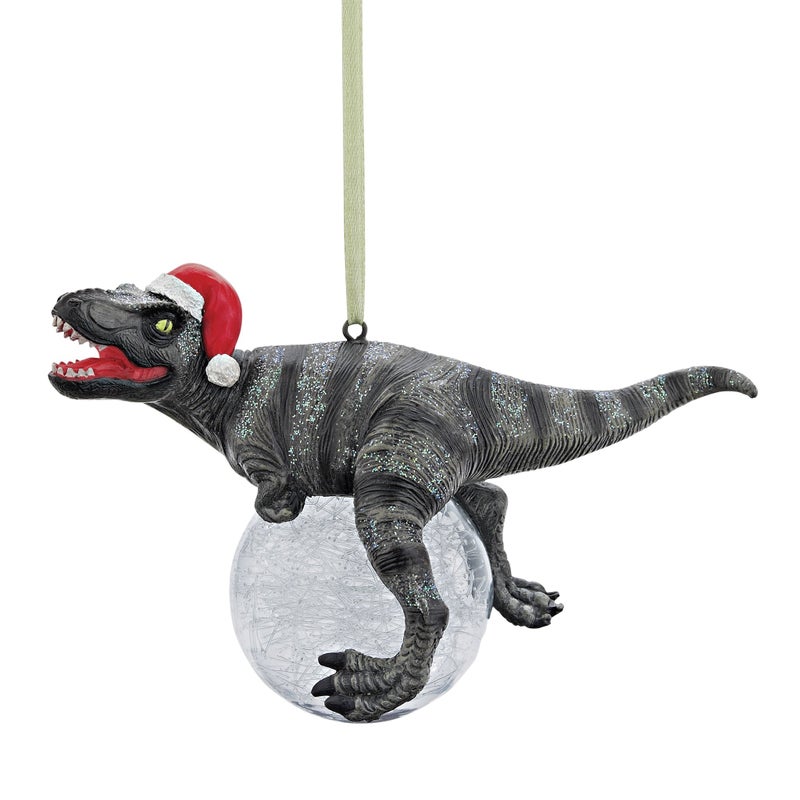ديزاين توسكانو تصميم Toscano QS93320 blitzer the t rex dinosaur tree tree tree polyresin مع كرة زجاجية 5 بوصة واحدة - Image 1