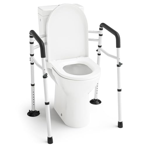 WAYES Toilet Safety Rails Adjustable Detachable Toilet Frame for Elderly Seniors Handicap Disabled Foldable Handicap Toilet Handles Fit Most Toilets 300 LB - Image 2