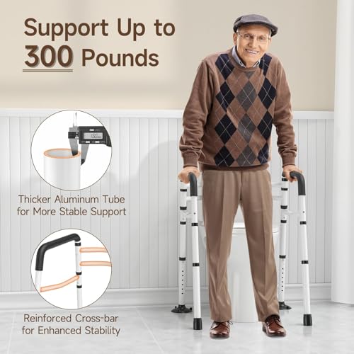 WAYES Toilet Safety Rails Adjustable Detachable Toilet Frame for Elderly Seniors Handicap Disabled Foldable Handicap Toilet Handles Fit Most Toilets 300 LB - Image 5