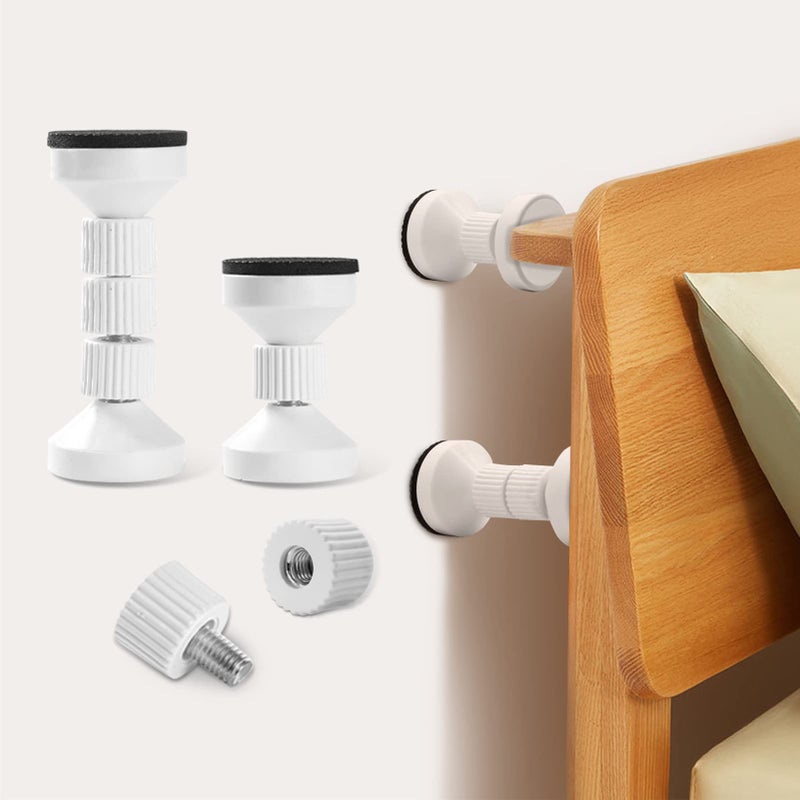 dadop Adjustable Threaded Bed Frame AntiShake Tool for Bed Headboard Stoppers Bedside Headboards Prevent loosening AntiShake Fixer Easy Install 2pcs White Upgrade Version 40100mm