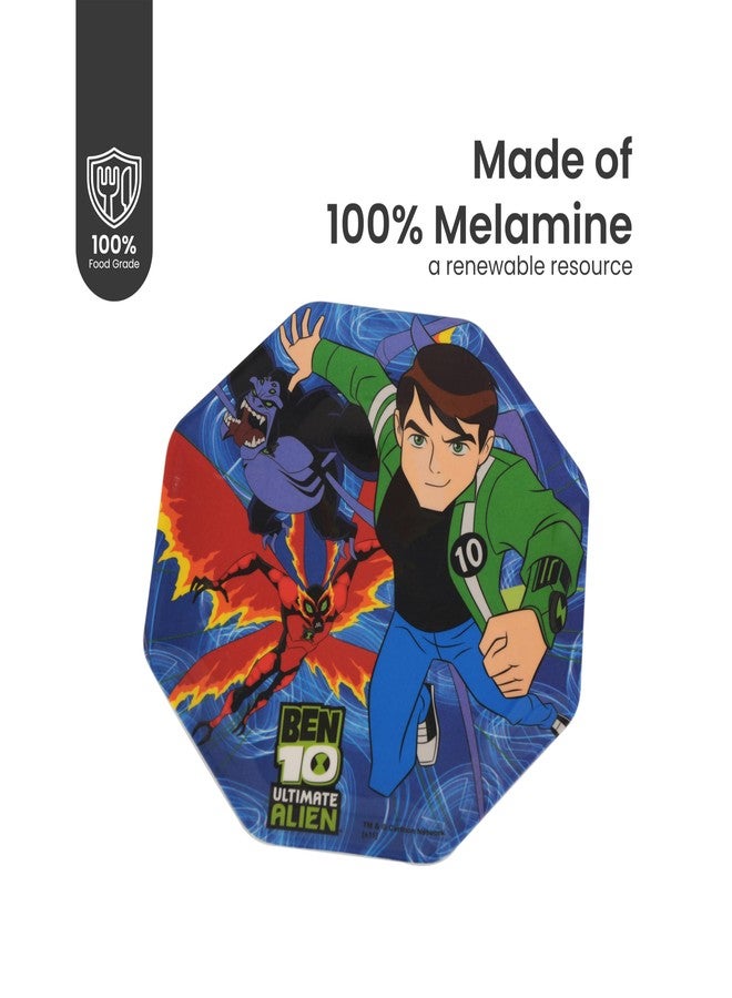 HOOM Eight Angle Melamine Plate for Kids - Printed Cartoon Character Design, Durable & BPA-Free, Ideal for Toddlers and Children (Ben 10 - Ultimate Alien) - Image 2