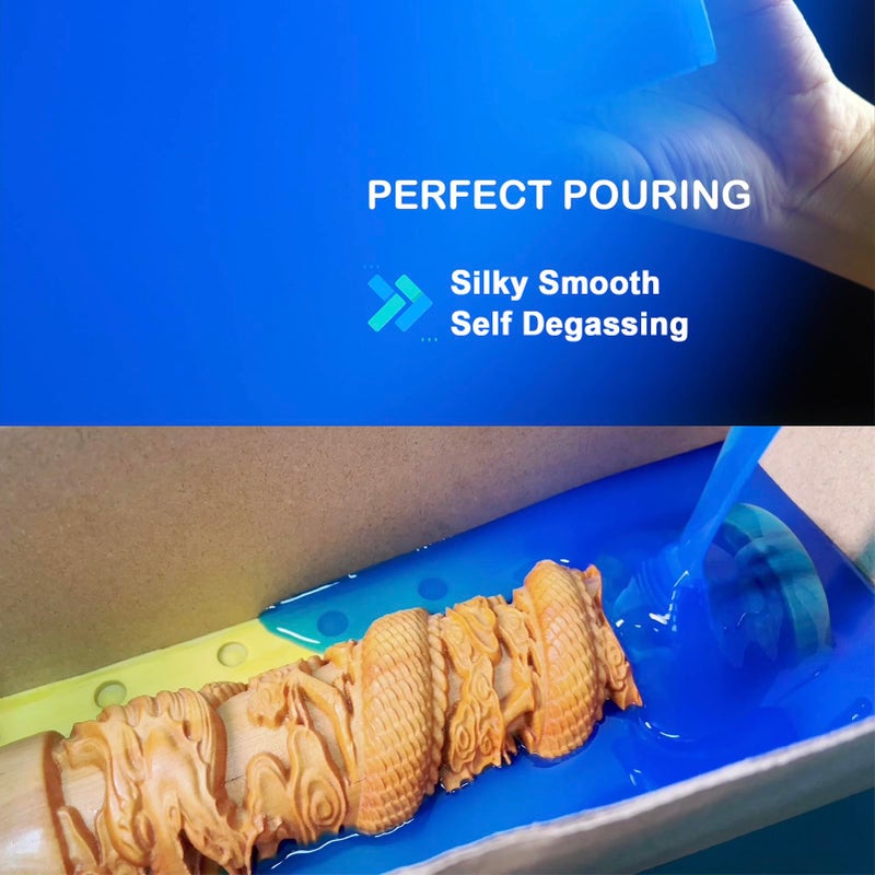 BBDINO Silicone Mold Making Kit, 30A Liquid Silicon for Molds Making 38.8 OZ, Quick Cure Molding Silicone Rubber, 1:1 Ideal for Silicon, Resins, Soap, Concrete, Wax Mold-Casting Sapphire Blue - Image 3