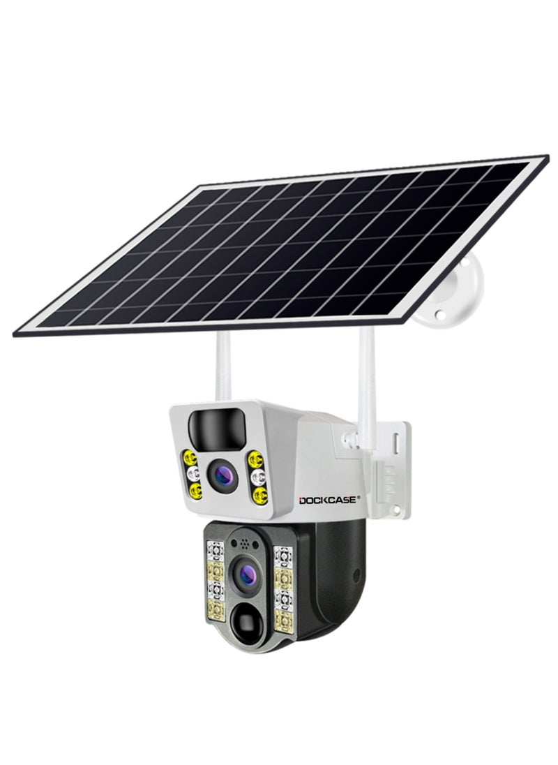 DOCKCASE - DOCKCASE 4.0MP 4G Sim Card Solar Camera PTZ 360°View Solar Powered Outdoor Security Camera - Image 1