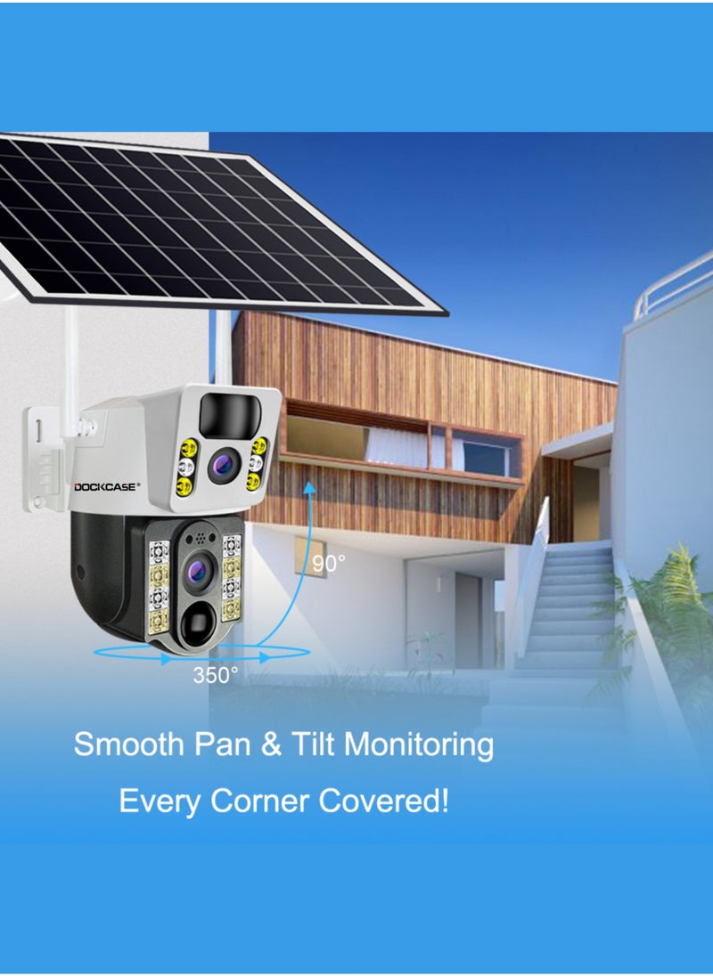 DOCKCASE - DOCKCASE 4.0MP 4G Sim Card Solar Camera PTZ 360°View Solar Powered Outdoor Security Camera - Image 1