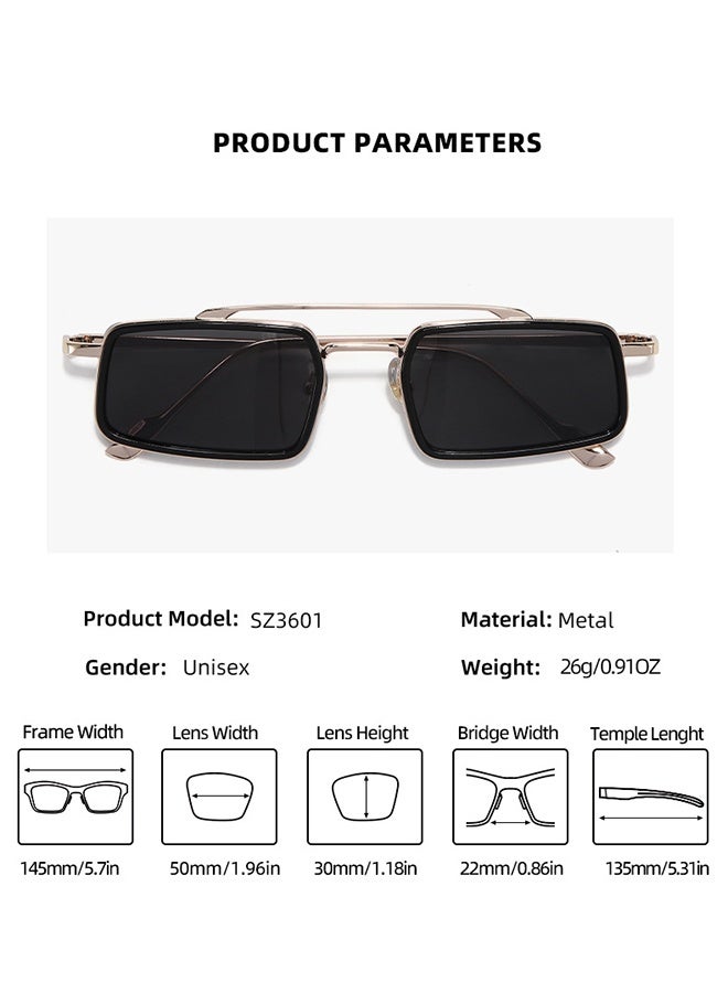 2025 أزياء مربع النظارات المعدنية إطارات النظارات الشمسية الفاخرة Uv400 النساء الرجال مخصص شعار خاص عالية الجودة - Image 4