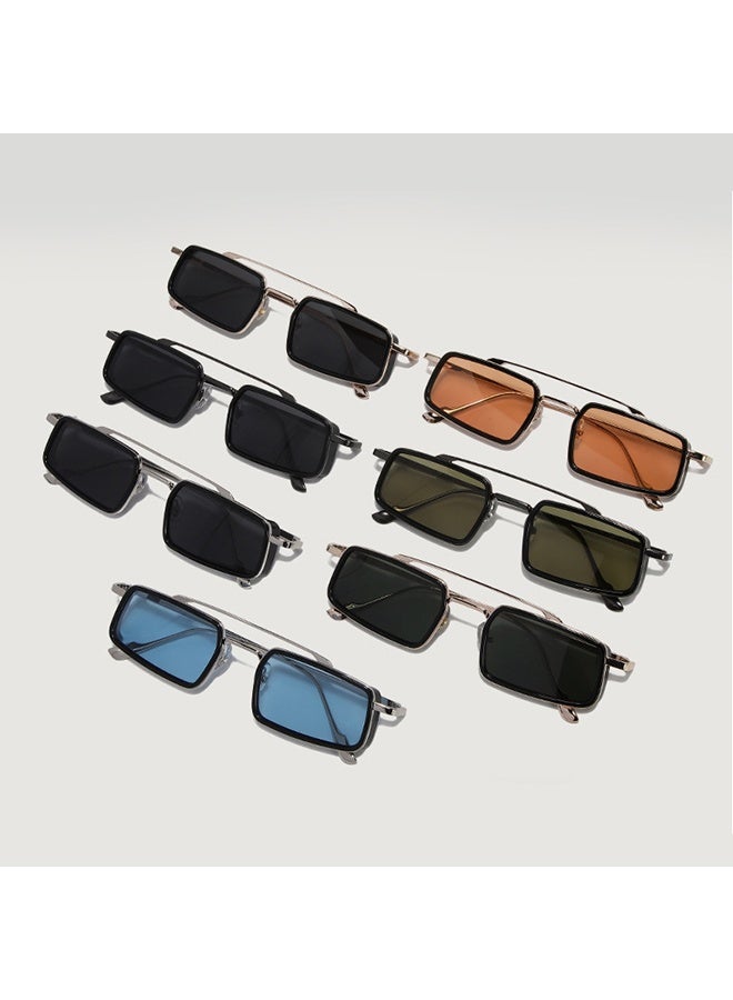 2025 أزياء مربع النظارات المعدنية إطارات النظارات الشمسية الفاخرة Uv400 النساء الرجال مخصص شعار خاص عالية الجودة - Image 2