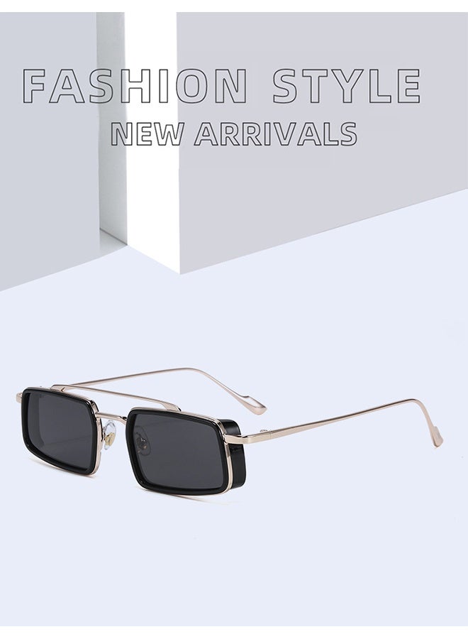 2025 أزياء مربع النظارات المعدنية إطارات النظارات الشمسية الفاخرة Uv400 النساء الرجال مخصص شعار خاص عالية الجودة - Image 3