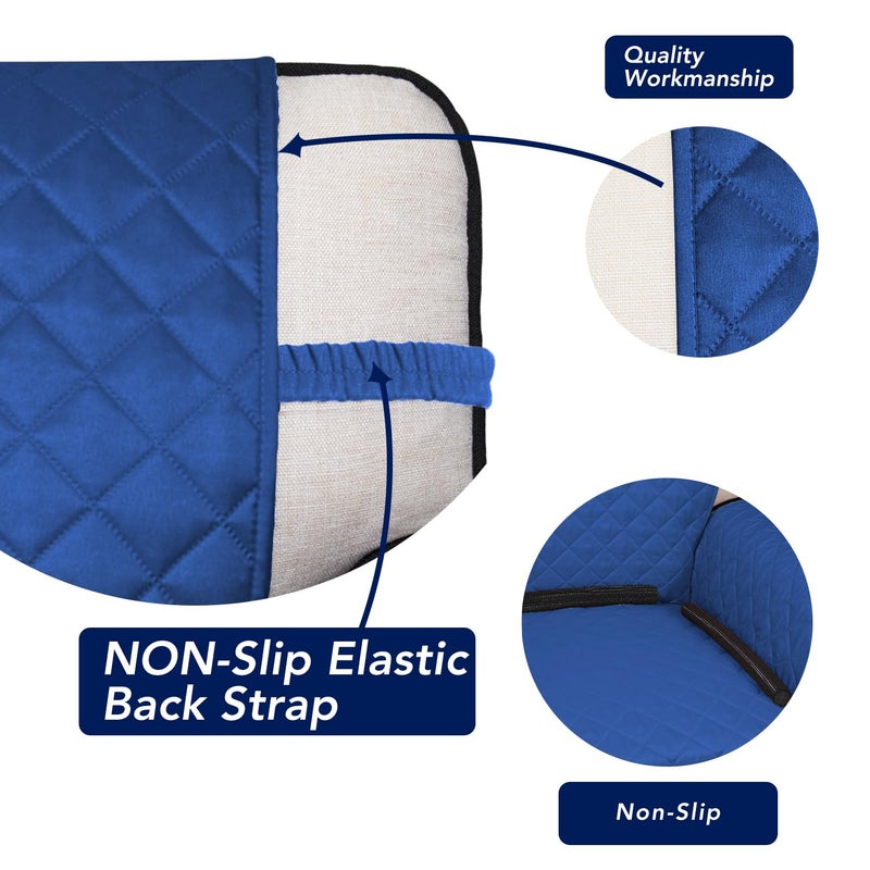 PureFit Reversible Quilted Sofa Cover  Water Resistant Slipcover Furniture Protector  Washable Couch Cover with Non Slip Foam and Elastic Straps for Kids  Pets (Chair  Classic Blue/Ivory)  Small - Image 3