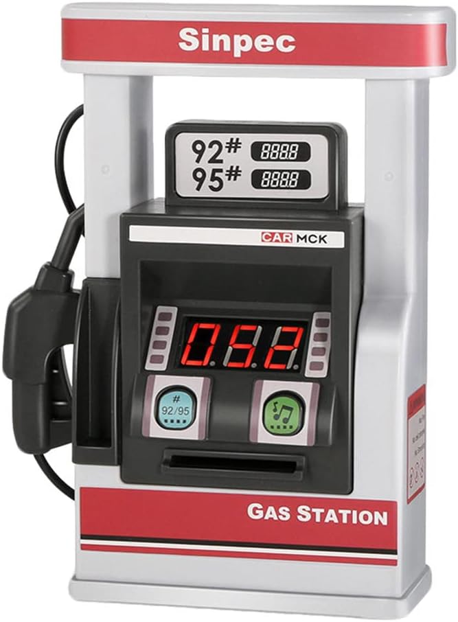 klarakoGas Station Toy Petrol Station Model with Refuelling Cards Gas Pump with Light and Sound Pretend Play Toy for Kids Boys Girls Children 13x4.5x7.8cm - Image 3