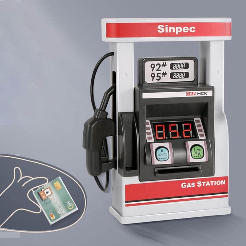 klarakoGas Station Toy Petrol Station Model with Refuelling Cards Gas Pump with Light and Sound Pretend Play Toy for Kids Boys Girls Children 13x4.5x7.8cm - Image 5
