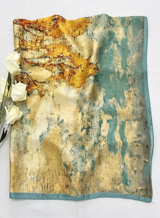 Julunar Silk Like Head Scarf for Women - Satin Large Hair Scarves - 35" Square Silk Hair Wrap for Sleeping with Gift Packed - Image 2