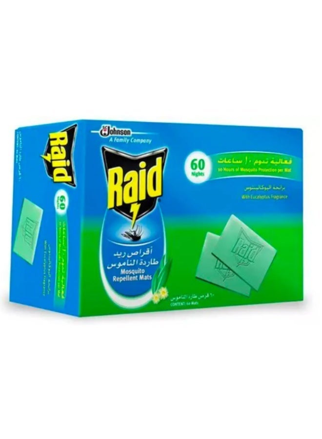 Raid | Mosquito Repellent Mats Pack of 60 | Odorless Electric Insect Killer Refills | Long-Lasting Protection - Image 1
