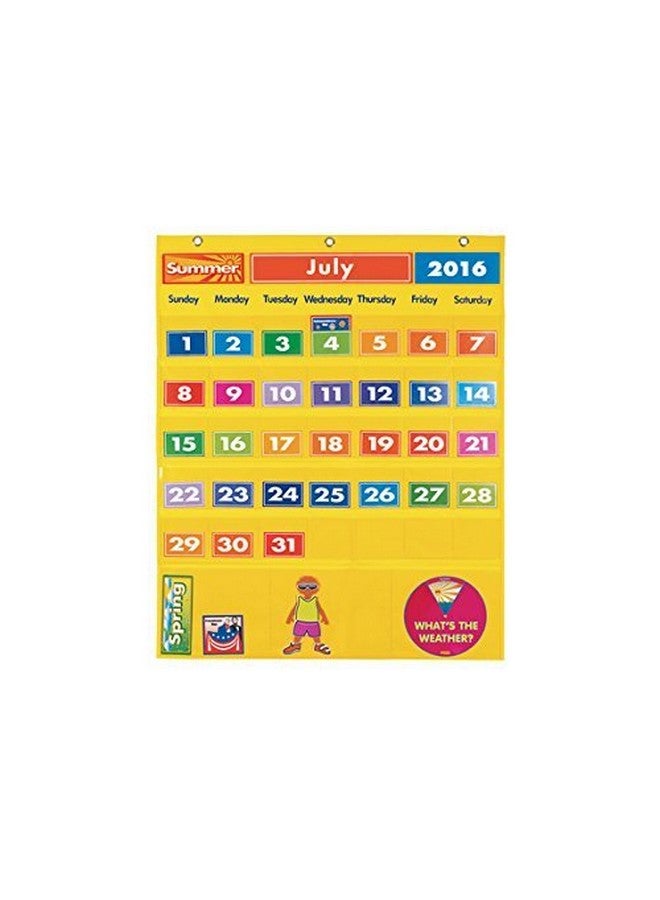 Classroom Preschool Calendar Pocket Chart, 34 X 42.5 Inches, Includes Years 2021-2035, Kids School Calendar, Circle Time Learning, Educational Toy