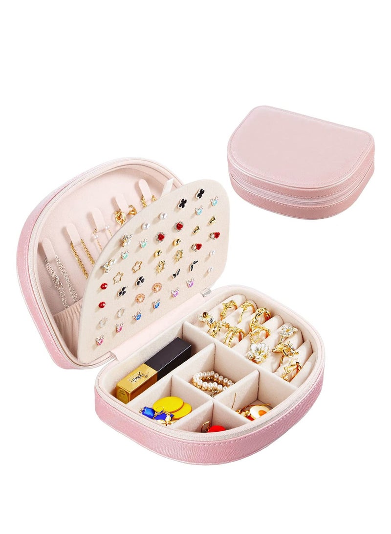 Excefore Jewelry Box, Travel Jewelry Organizer Portable Seashell Shaped Jewelry Case for Ring, Pendant, Earring, Necklace, Bracelet Organizer Storage Holder Boxes - Image 1