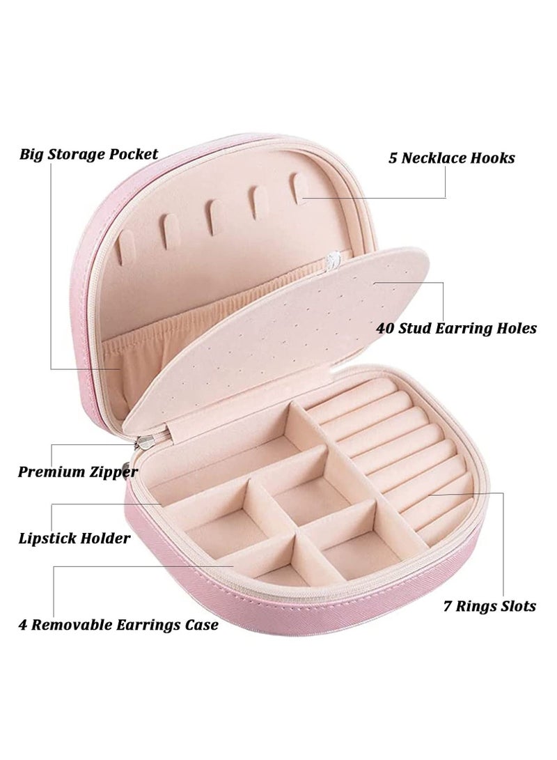 Excefore Jewelry Box, Travel Jewelry Organizer Portable Seashell Shaped Jewelry Case for Ring, Pendant, Earring, Necklace, Bracelet Organizer Storage Holder Boxes - Image 4