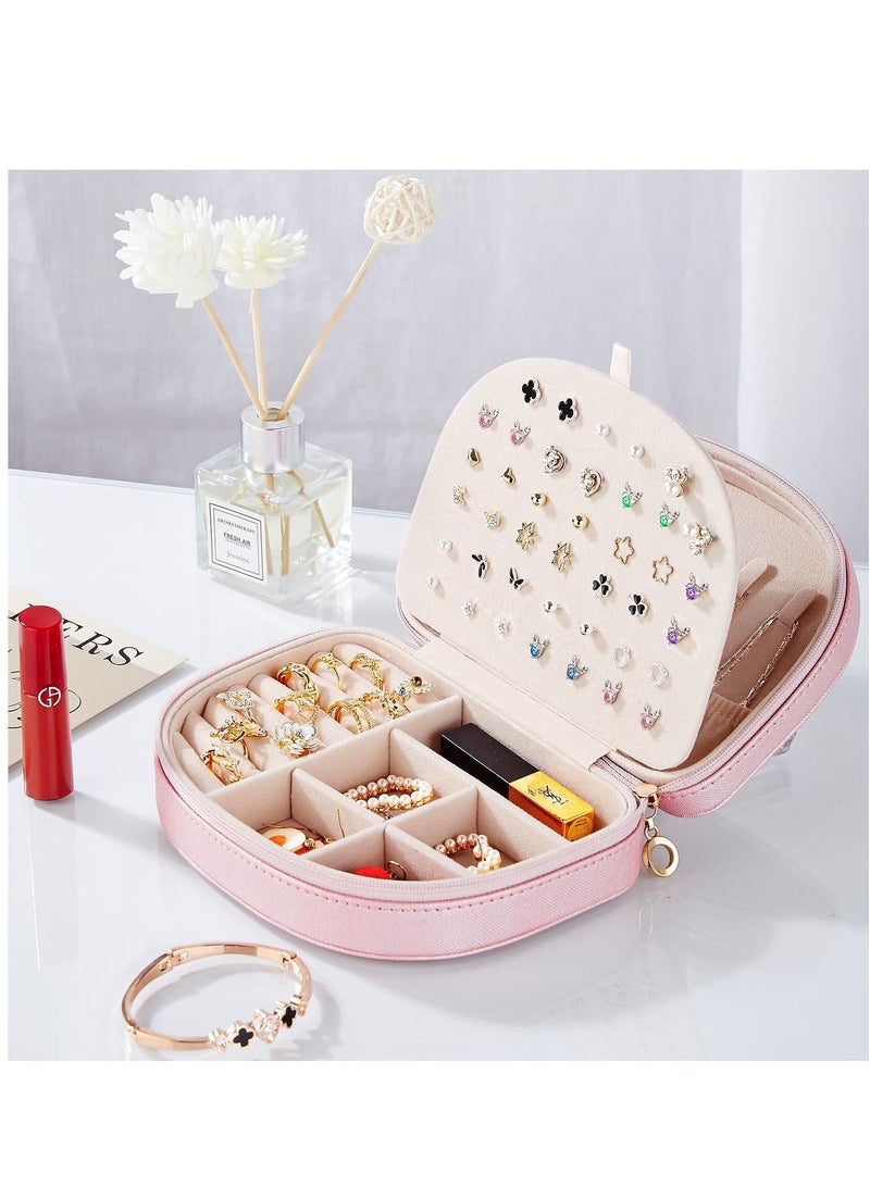 Excefore Jewelry Box, Travel Jewelry Organizer Portable Seashell Shaped Jewelry Case for Ring, Pendant, Earring, Necklace, Bracelet Organizer Storage Holder Boxes - Image 2