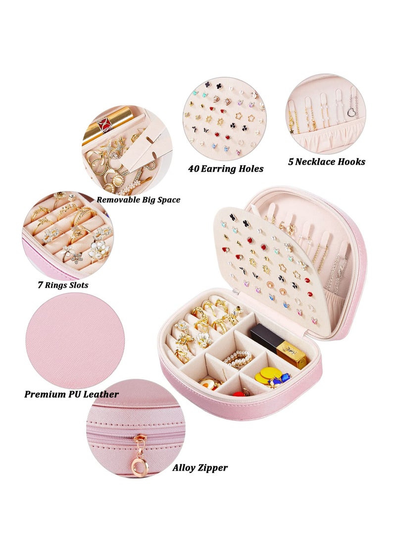 Excefore Jewelry Box, Travel Jewelry Organizer Portable Seashell Shaped Jewelry Case for Ring, Pendant, Earring, Necklace, Bracelet Organizer Storage Holder Boxes - Image 3