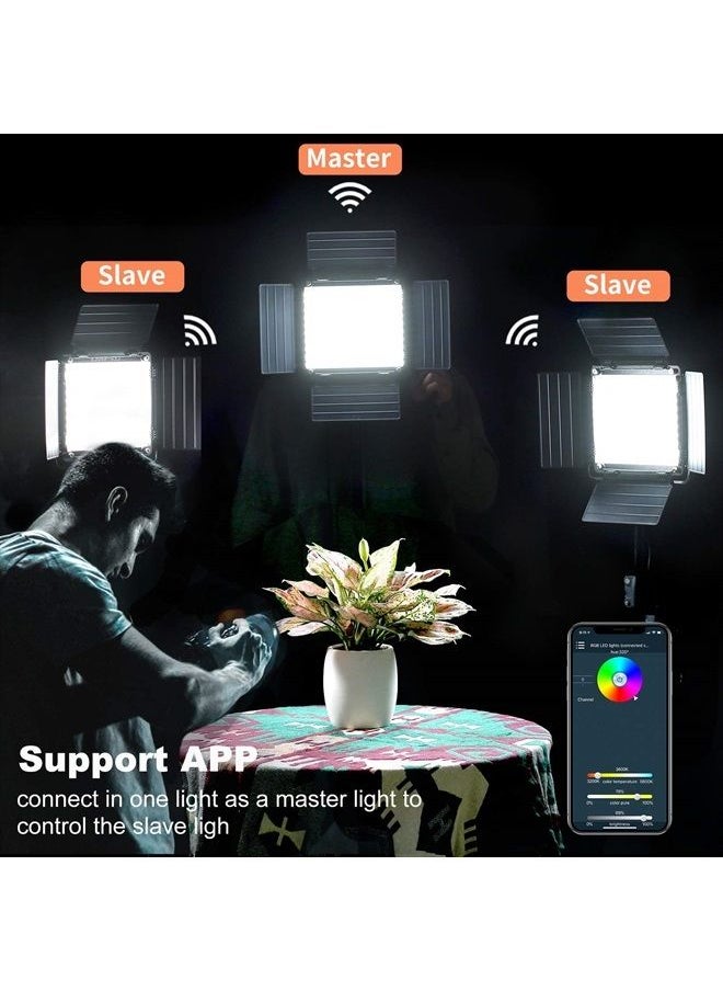 GVM Great Video Maker - GVM RGB Led Video Light, 2PCS Video Lighting Kit with APP Control, 40W Photography Lighting Led Panel Light with 8 Kinds of The Scene Lights for Studio YouTube, 3200K-5600K, CRI 97+ - Image 1