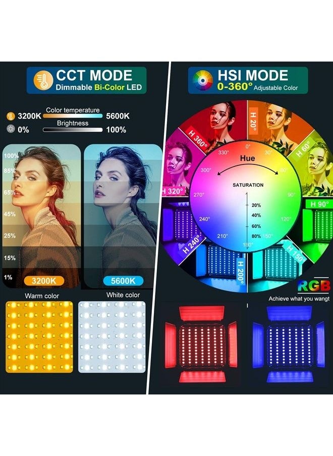 GVM Great Video Maker - GVM RGB Led Video Light, 2PCS Video Lighting Kit with APP Control, 40W Photography Lighting Led Panel Light with 8 Kinds of The Scene Lights for Studio YouTube, 3200K-5600K, CRI 97+ - Image 1