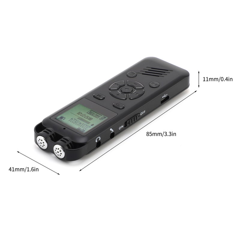8GB Digital Voice Recorder Voice Activated Recorder MP3 Player 1536Kbps HD Recording Noise Reduction Timing Recording Password Function Dual Condenser Microphone 10hrs 15h Continuous Recording for - Image 2