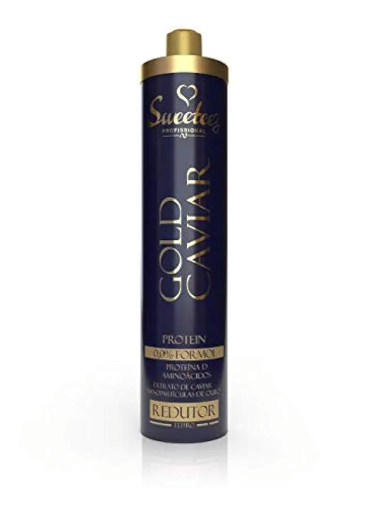 Sweeteez Professional Silky hair with a touch of gold! Sweeteez Gold Caviar Protein for superior repair and irresistible shine. 1000ml pack - Image 1