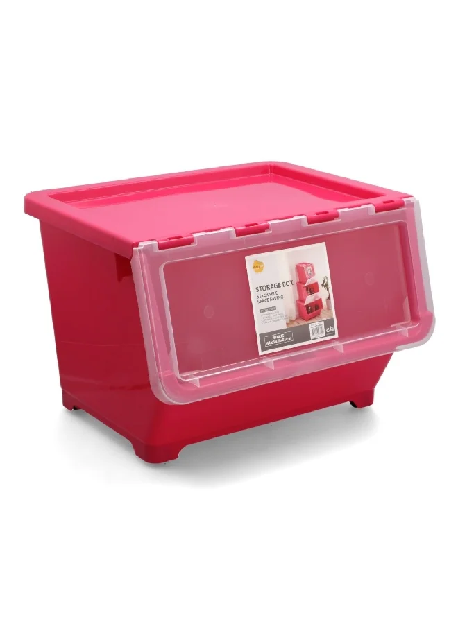HONEYBEE Stackable Space Saving Storage Box Pink 30 L 70552-R