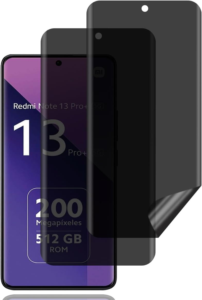 UltiUnison واقي شاشة الخصوصية لـ Redmi Note 13pro+ [ليس زجاجيًا]، فيلم مرن مضاد للتجسس شفاف واقٍ ناعم من TPU مضاد للوهج ومضاد للخدش لـ Redmi Note 13pro+ - Image 1