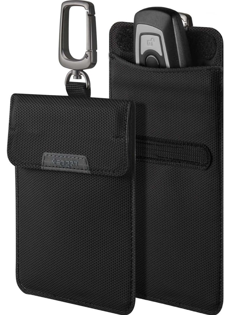 Spigen Klasden Car Key Signal Blocker with RFID Signal Blocking Pouch Car Key Fob Protection - Black - Image 1