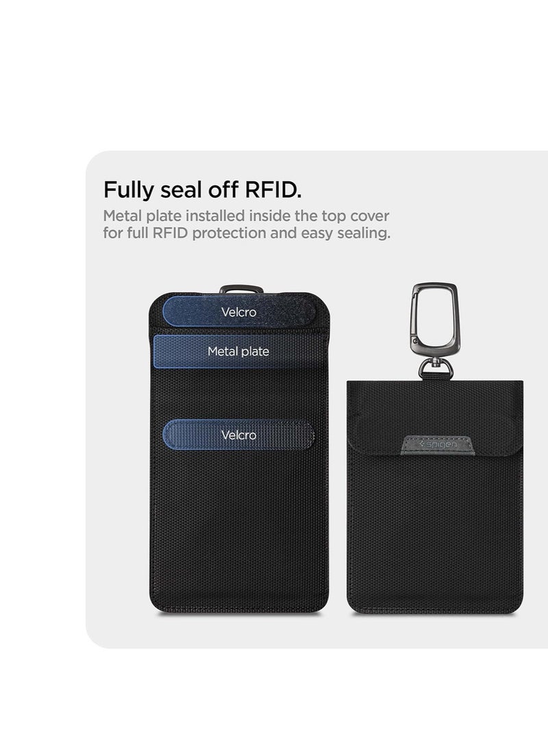 Spigen Klasden Car Key Signal Blocker with RFID Signal Blocking Pouch Car Key Fob Protection - Black - Image 4