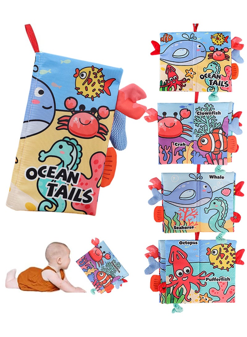 Baby Sensory Soft Cloth Books Toys for Babies 0-12 Months Infant Tummy Time Toy High Contrast Sensory Toys Touch Feel Book Babies Travel Toy Gifts for Boy Girl Baby Shower Birthday Gifts  - Image 1