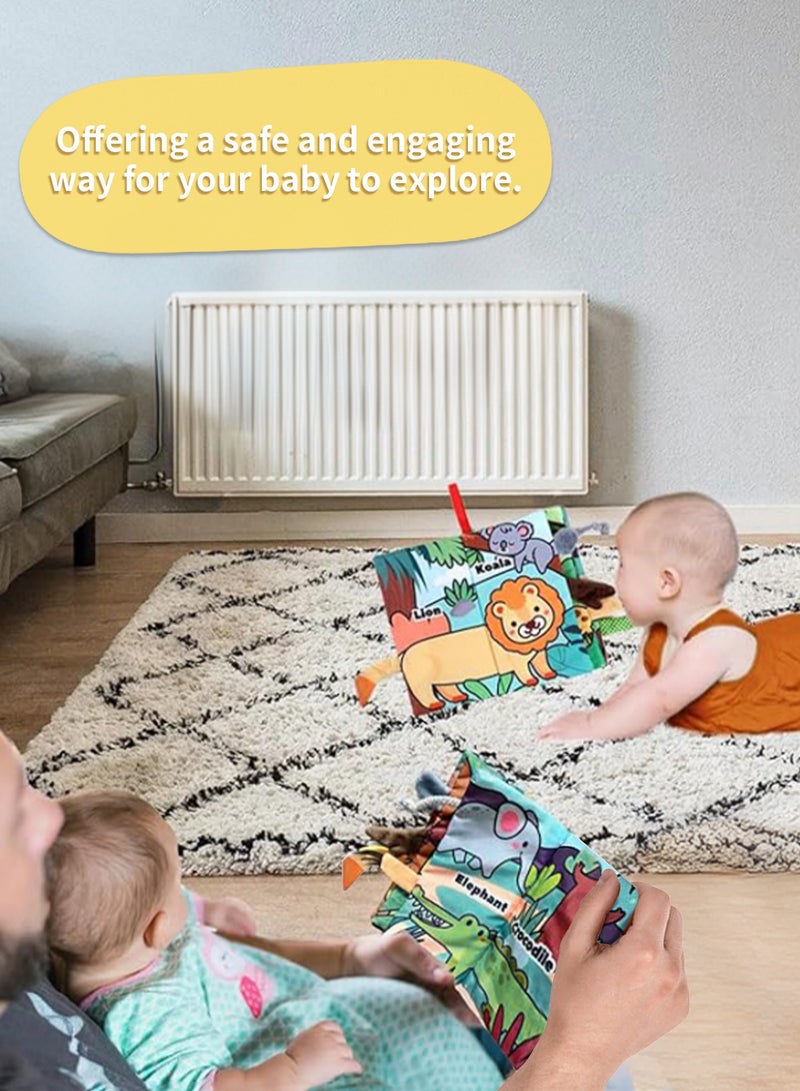 Baby Sensory Soft Cloth Books Toys for Babies 0-12 Months Infant Tummy Time Toy High Contrast Sensory Toys Touch Feel Book Babies Travel Toy Gifts for Boy Girl Baby Shower Birthday Gifts - Image 4