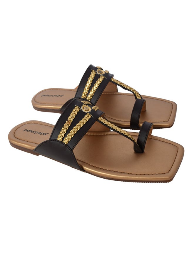 Peterpapa Kolhapuri Toe-Post Slip-On Sandals - Image 1