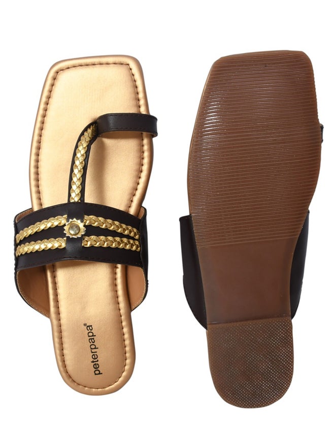 Peterpapa Kolhapuri Toe-Post Slip-On Sandals - Image 5