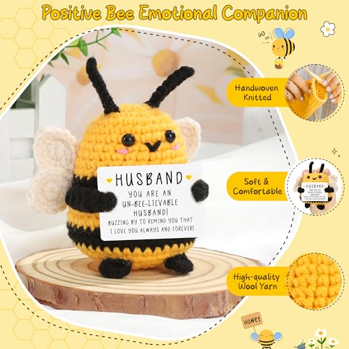 LEJIAJINW Husband Gifts, Valentines Day for Him Husband I Love You Anniversary Birthday Gift for Men Lover, Cute Emotional Crochet Bee Gifts Easter Basket Essentials Stuffers Easter Gift for Him - Image 4