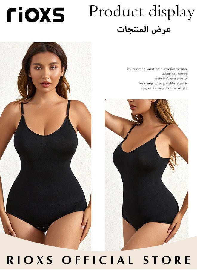 RIOXS - Women's 3 Pack Bodysuit Shapewear Tummy Control Sleeveless V-Neck Camisole Slimming Jumpsuit Lifting Bodysuit - Image 1