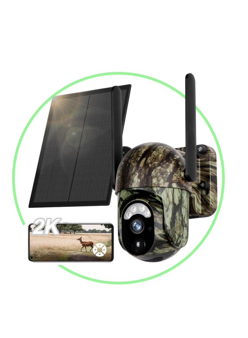 Outdoor Solar PTZ Security Camera with Full Color Night Vision and Wireless Connectivity - Image 1