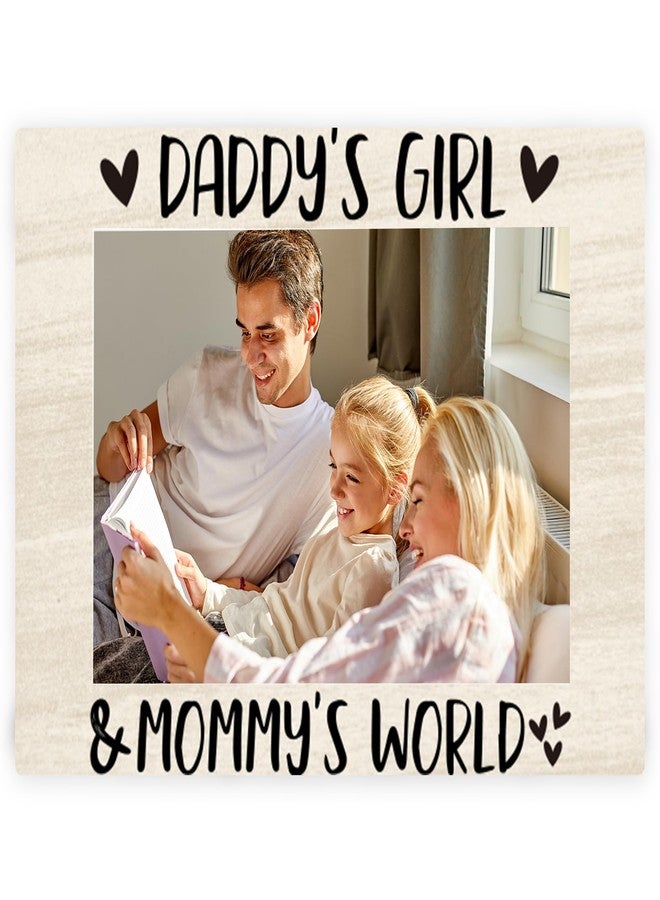 CAIFZ New Baby Photo Frame Gifts for Daughter, Daddy's Girl and Mommy's World Picture Frame, 4x6 inch Photo - Image 1
