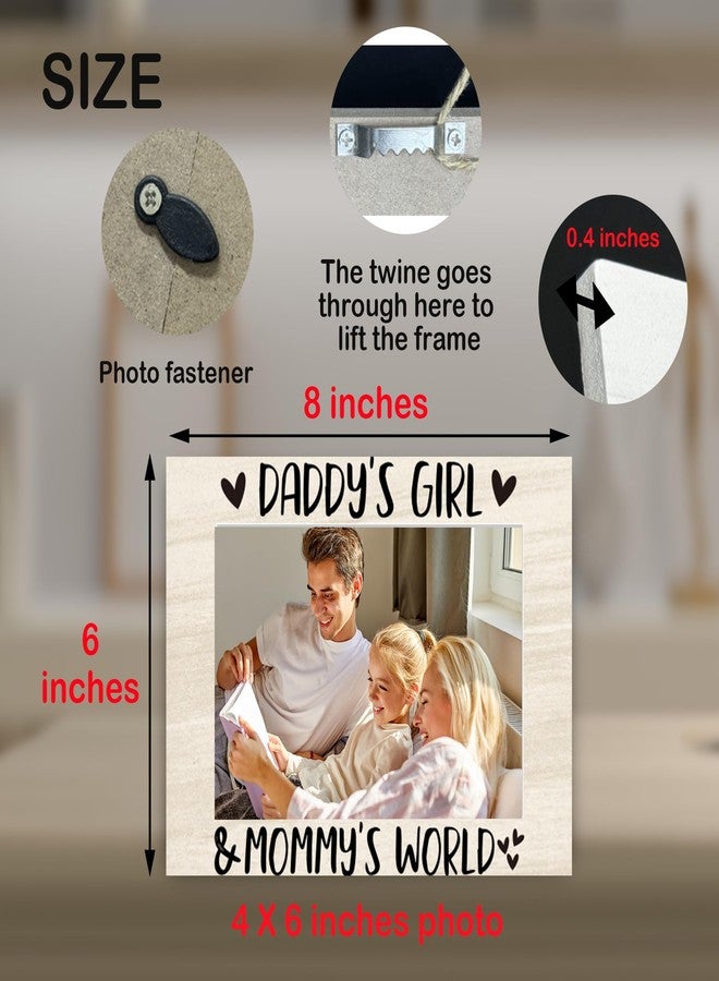 CAIFZ New Baby Photo Frame Gifts for Daughter, Daddy's Girl and Mommy's World Picture Frame, 4x6 inch Photo - Image 3