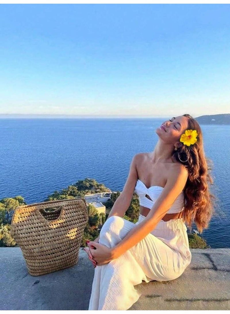 مشابك شعر نسائية 10 قطع بتصميم زهور هاواي واللوتس إكسسوارات شعر صيفية بوهيمية أنيقة - Image 4