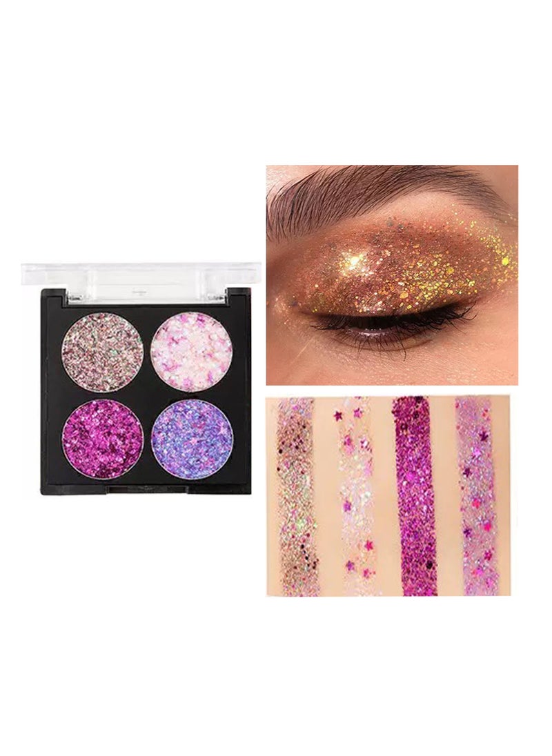Handaiyan 4 Color Glitter Eye Shadow Palette  - Image 1