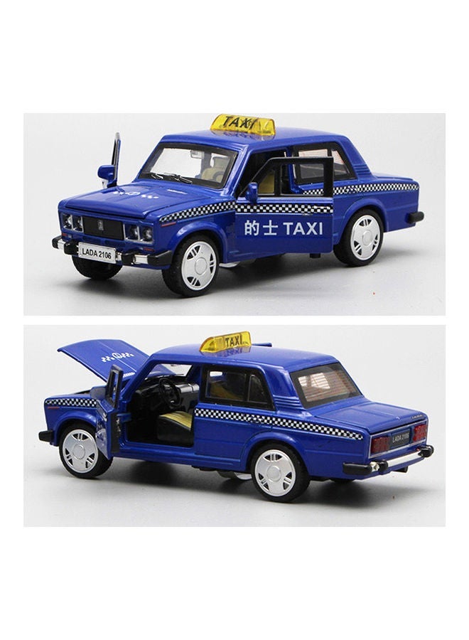 NIBEMINENT 1/32 Pull Back LED Alloy Taxi Car Model blue