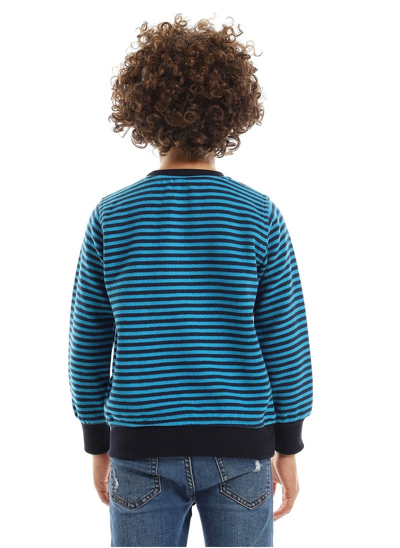 Caesar Unisex Striped Round Sweatshirt  - Image 3